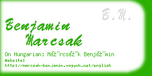 benjamin marcsak business card